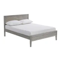 Rustic Smoke Gray Wood Panel Full Bed Frame