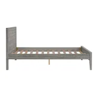 Rustic Smoke Gray Wood Panel Full Bed Frame