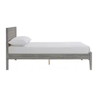 Rustic Smoke Gray Wood Panel Full Bed Frame