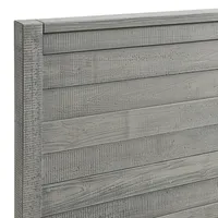 Rustic Smoke Gray Wood Panel Full Bed Frame