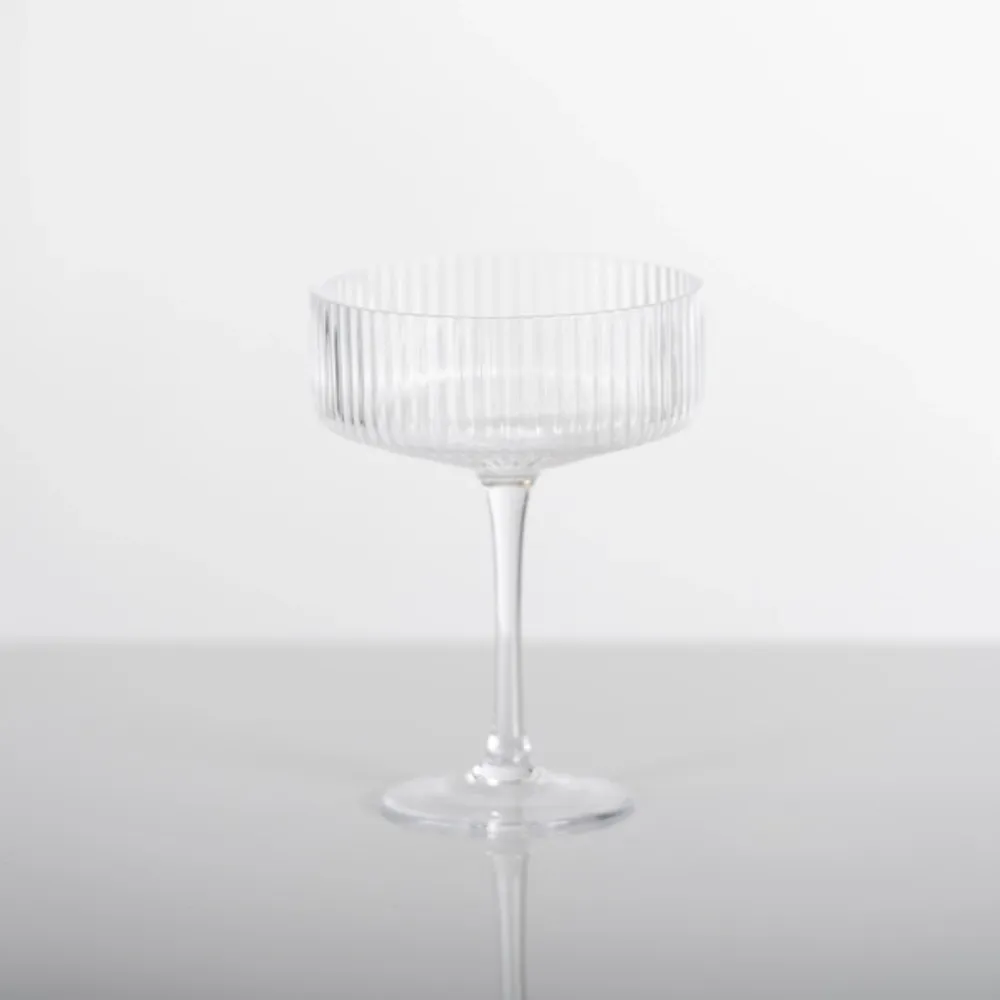 Linear Ribbed Coupe Glass