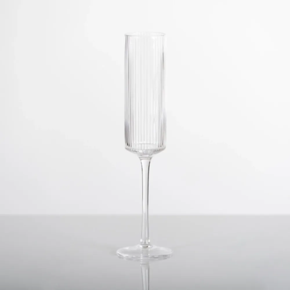 Linear Ribbed Champagne Flute