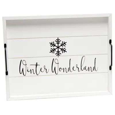 Winter Wonderland White Wood Tray