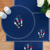 Navy Sparkler Felt Placemats, Set of 6