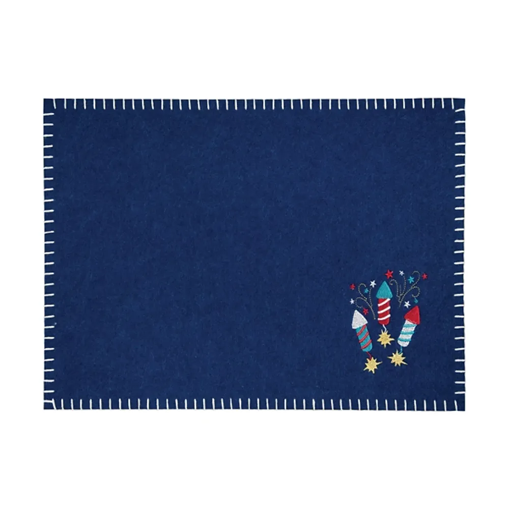 Navy Sparkler Felt Placemats, Set of 6