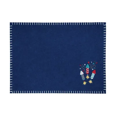 Navy Sparkler Felt Placemats, Set of 6