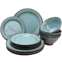 Azure Glazed Round 12-pc. Dinnerware Set