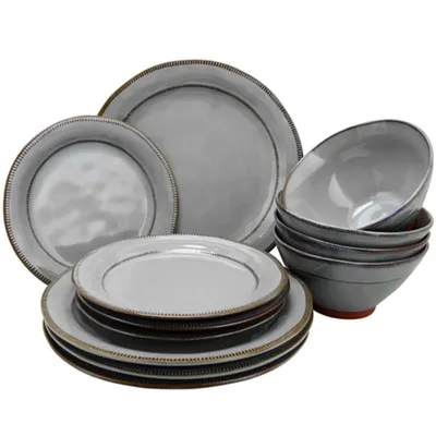 Gray Terracotta 12-pc. Dinnerware Set