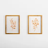 Orange Leaves I Deckled Framed Art Print