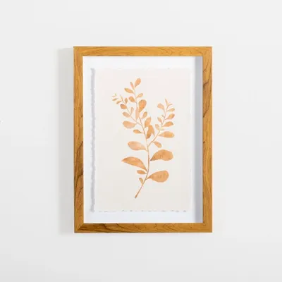Orange Leaves I Deckled Framed Art Print