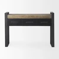 Distressed Farmhouse 3-Drawer Console Table