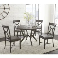 Gray Wood Upholstered 5-pc. Dining Set