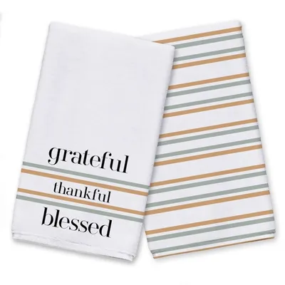 Grateful Thankful Blessed Hand Towels, Set of 2