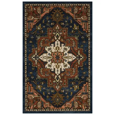 Rust Ornamental Area Rug, 5x8