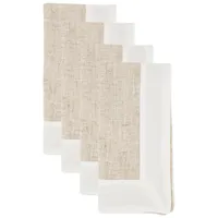 Beige Two-Tone Border 4-pc. Napkin Set