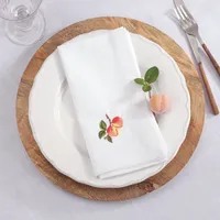 Peach Embroidered 4-pc. Napkin Set