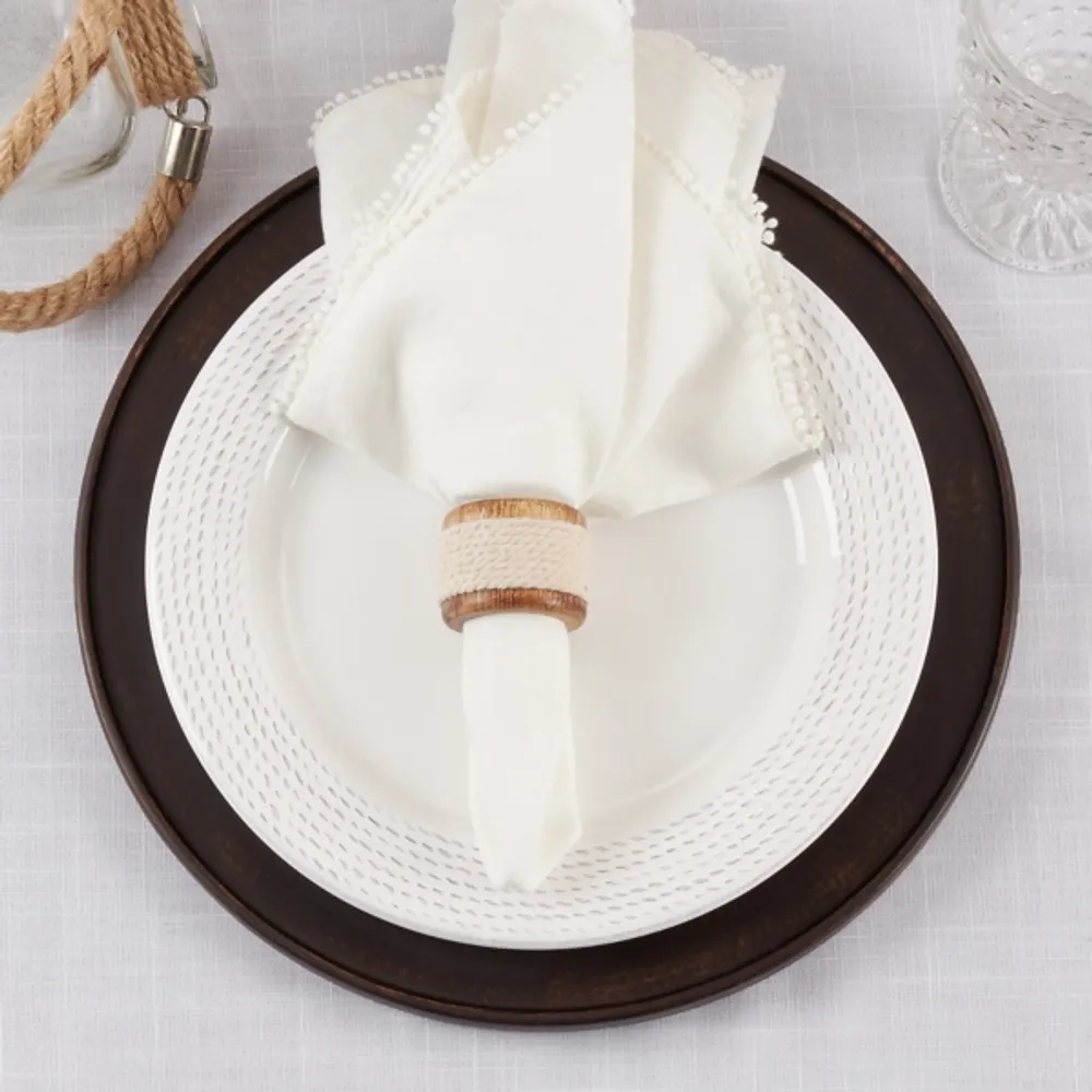 Rope Wrapped 4-pc. Napkin Ring Set