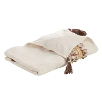 Cream with Brown Accents Throw Blanket