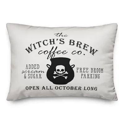 Witch's Brew Coffee Co Halloween Pillow