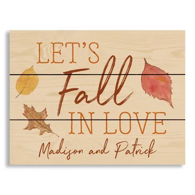 Personalized Let's Fall In Love Harvest Wall Art