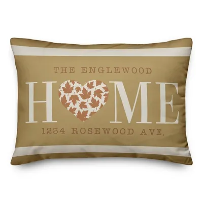 Personalized Home With Heart Harvest Throw Pillow