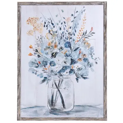 Floral In A Jar II Framed Wall Art Print