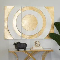 Gold and White Abstract Ripple Wall Plaque