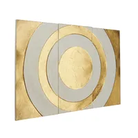 Gold and White Abstract Ripple Wall Plaque