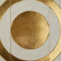 Gold and White Abstract Ripple Wall Plaque