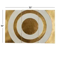 Gold and White Abstract Ripple Wall Plaque