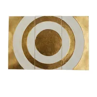 Gold and White Abstract Ripple Wall Plaque