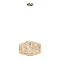 Natural Rattan Geometric Pendant Light