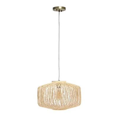 Natural Rattan Geometric Pendant Light