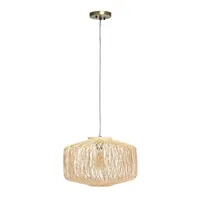 Natural Rattan Geometric Pendant Light