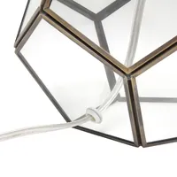 Brass and Glass Octagon Table Lamp