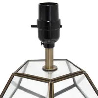 Brass and Glass Octagon Table Lamp