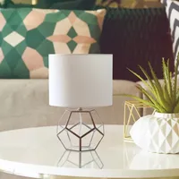 Brass and Glass Octagon Table Lamp