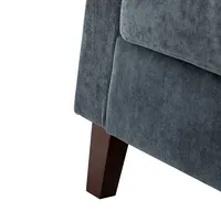 Blue Velvet Channel Stitch Accent Chair