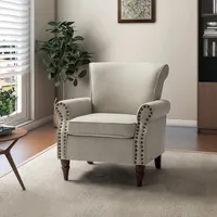 Light Gray Miriam Nailhead Trim Armchair