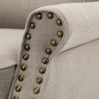 Dark Gray Miriam Nailhead Trim Armchair