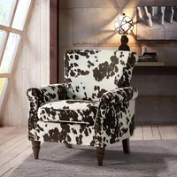 Brown Cow Print Upholstered Accent Chair