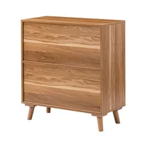 Natural Wood and Rattan 2-Door Cabinet