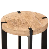Natural Wood Cross Base Side Table