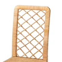 Natural Rattan Woven Back Dining Chairs, Set of 2