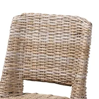 Natural Rattan Cutout Back Dining Chair