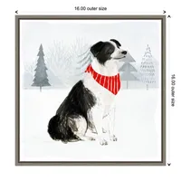 Dog with Red Bandana Christmas Canvas Wall Plaque