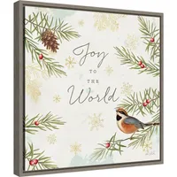 Joy to the World Framed Canvas Wall Plaque