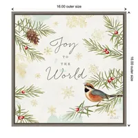 Joy to the World Framed Canvas Wall Plaque