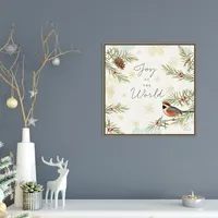 Joy to the World Framed Canvas Wall Plaque