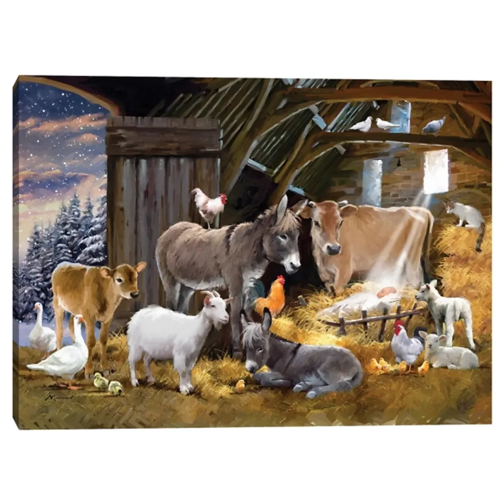 Nativity Scene Christmas Wall Art Print